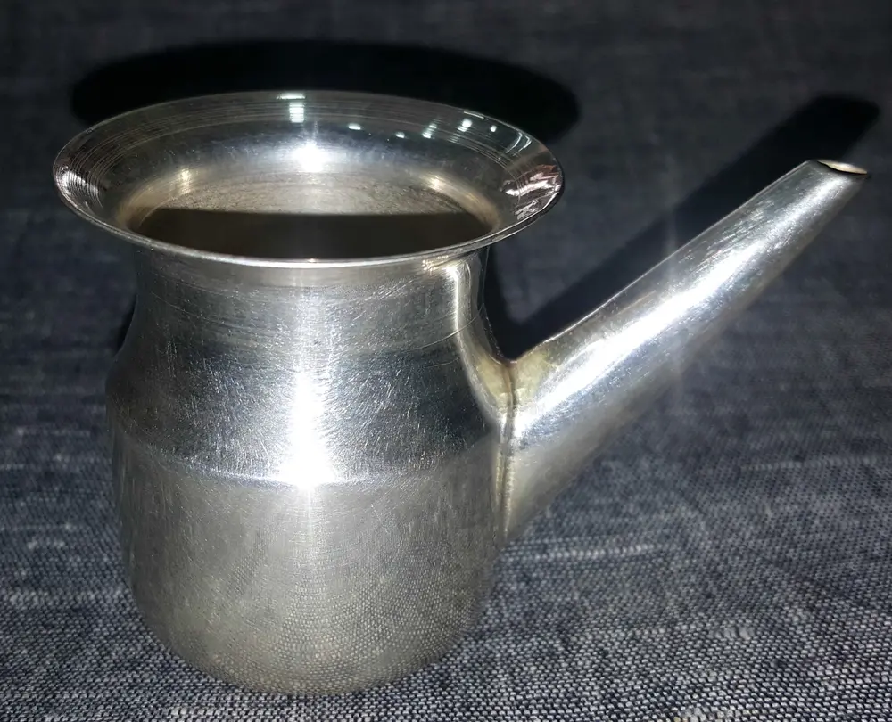 White Metal Water Cup with Pipe (Ganga Sagar)