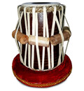 Brass Tabla Set with Stand, Cover, & Hammer