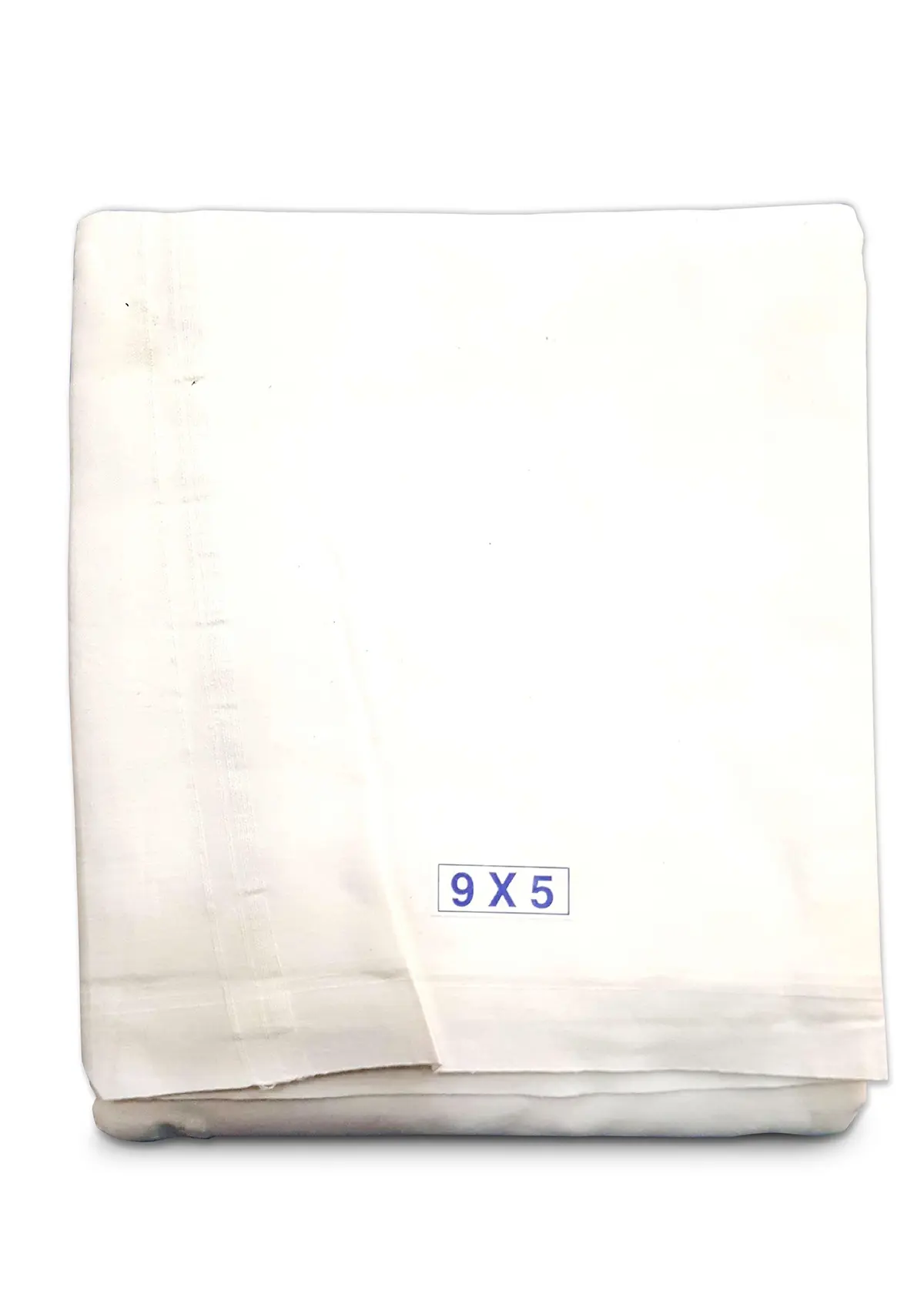Dhoti / Chadar -- White Cotton Fine, Thick Solid Borders, \"Thillana\"