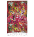 Jute Scarf for Matajis -- Digital Print, Radha Krishna