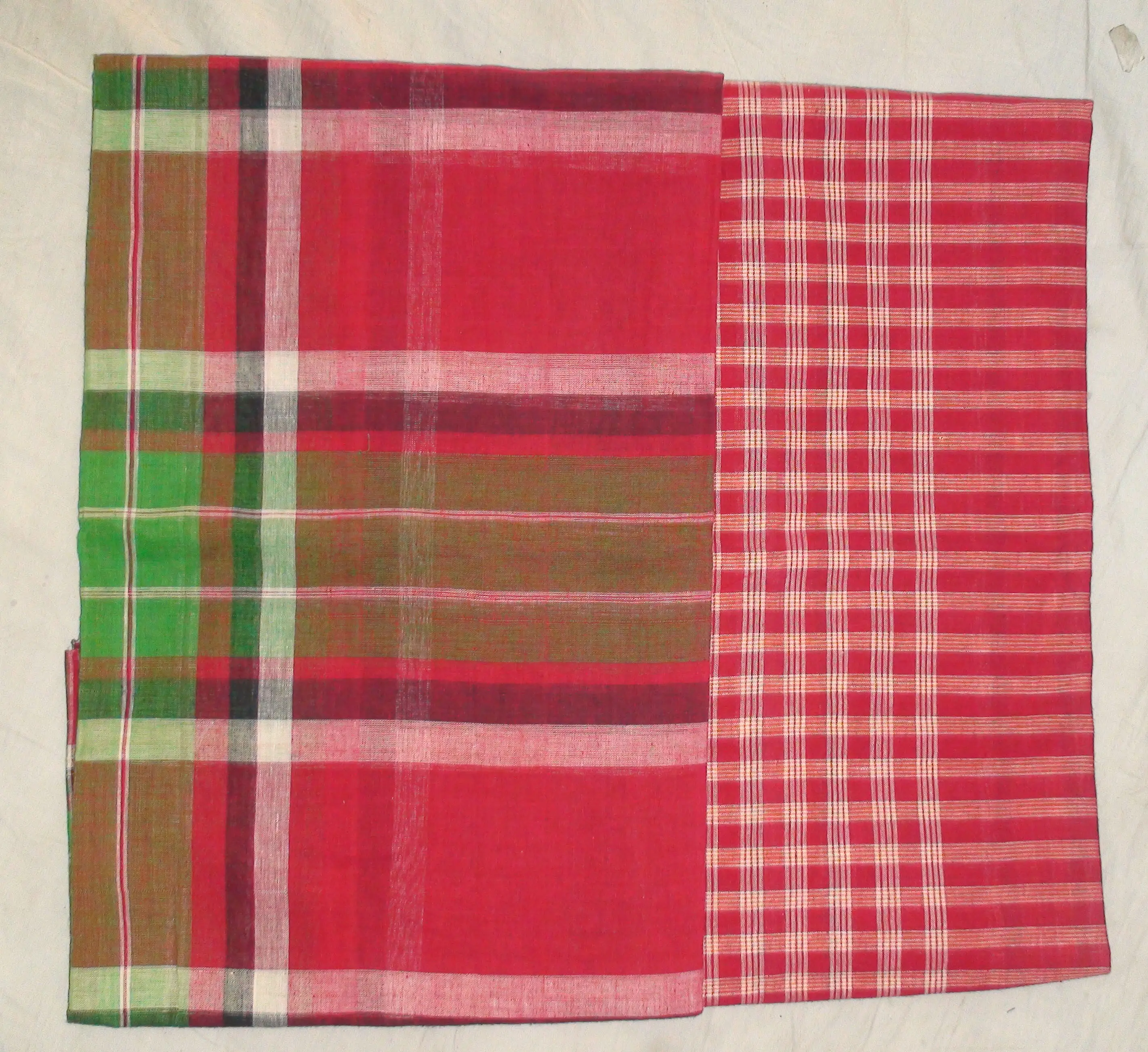 Gamcha, Khadi, White -- Traditional Indian Bathing Towel -- 195x90cm
