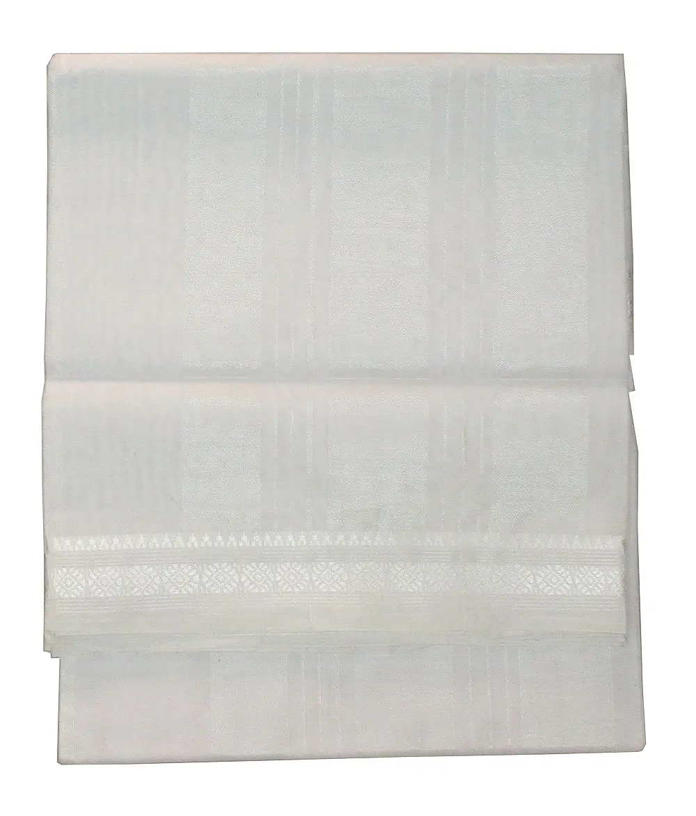 Sari, Cotton Printed -- Vrindavan Print Sari (Pastel colors on white background)