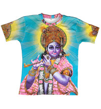 T-Shirt: Krishna Playing Flute -- All over Print