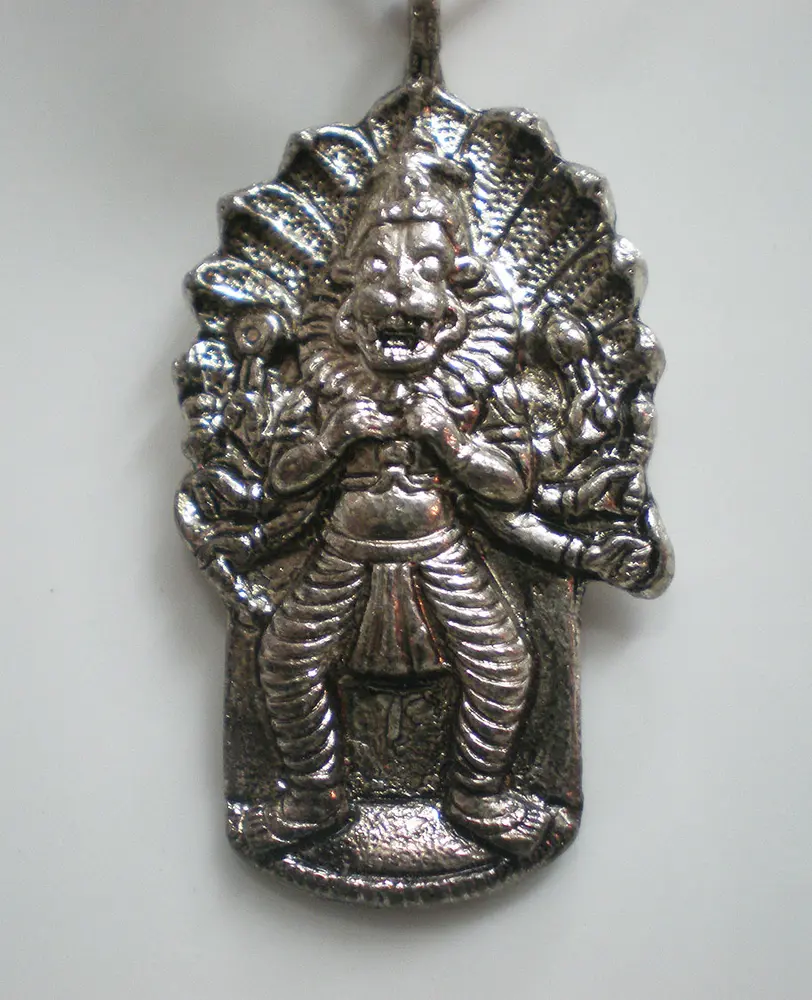 Lord Nrsimhadeva From Mayapur Pendent With Black Thread