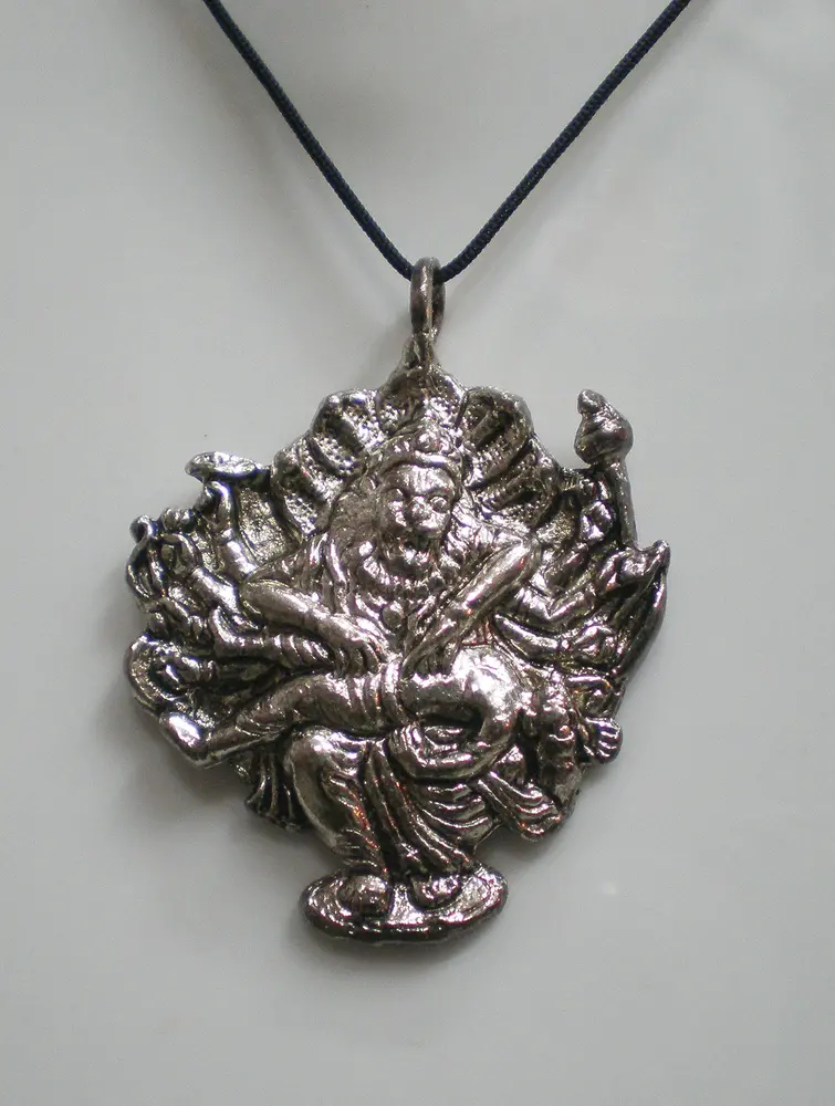 Lord Nrsimhadeva Killing Hiranyakasipu Pendant With Black Thread