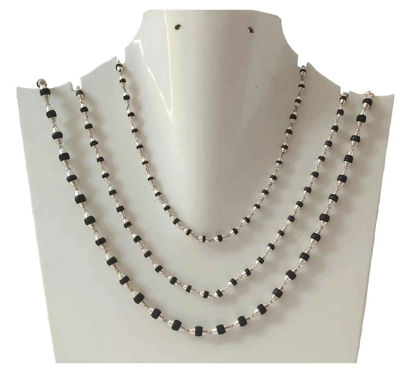 Silver Tulsi Necklace - Medium Beads